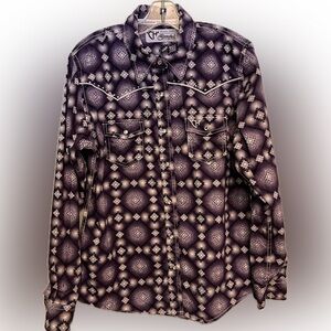 Cowgirl Hardware Purple Patterned Western Shirt
